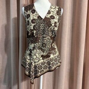 y2k floral babydoll blouse asymmetrical hem